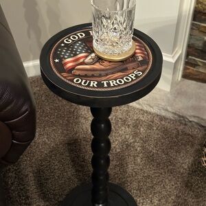 God Bless Our Troops Drink Table – Patriotic/Military Decor